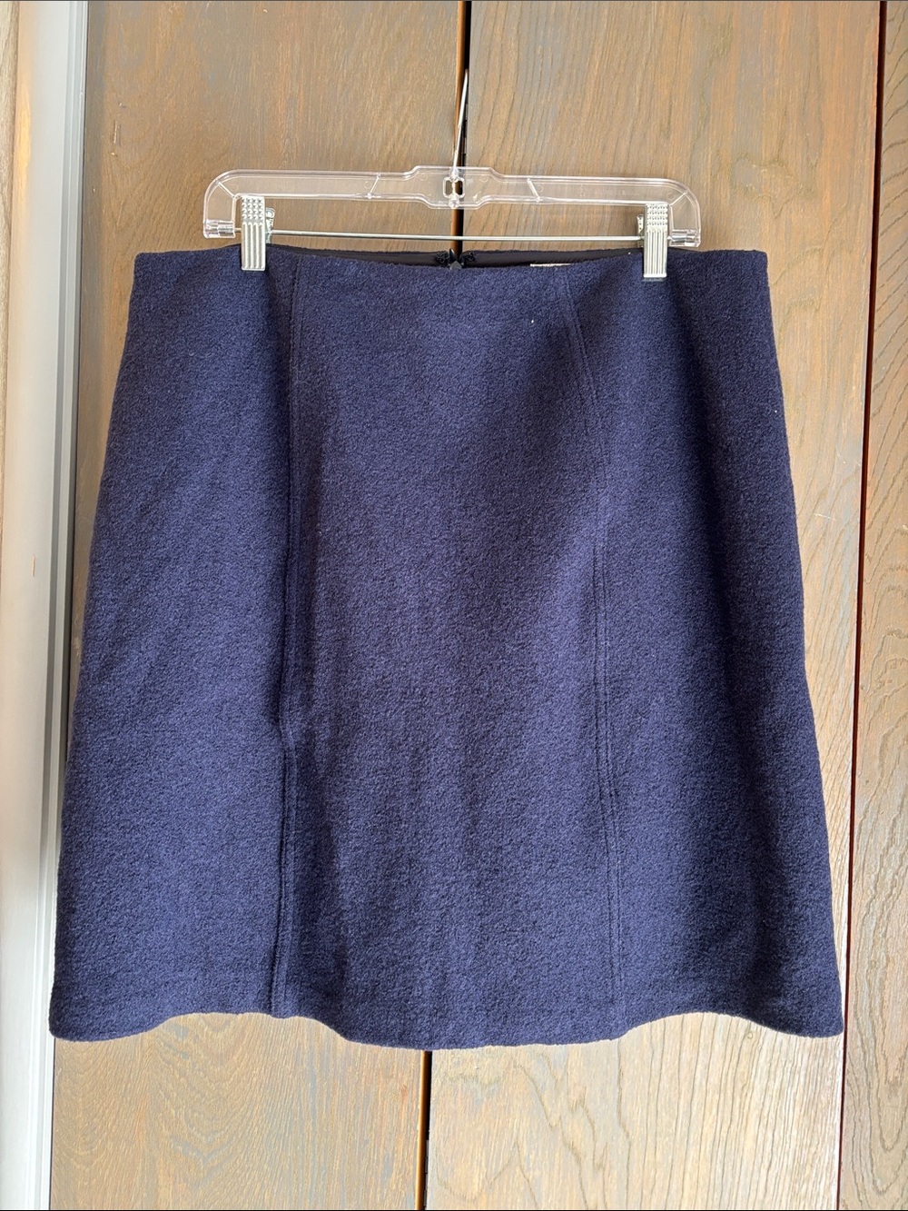NWT Boden Navy Blue Boiled Wool Straight Skirt Lined Classic Fall Winter